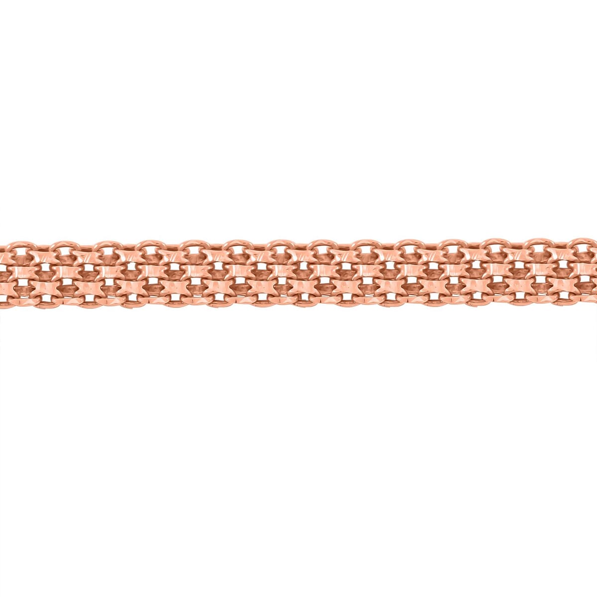 Bismark Chain Bracelet in 14K Rose Gold Over Sterling Silver (7.50 In) 3.50 Grams image number 2
