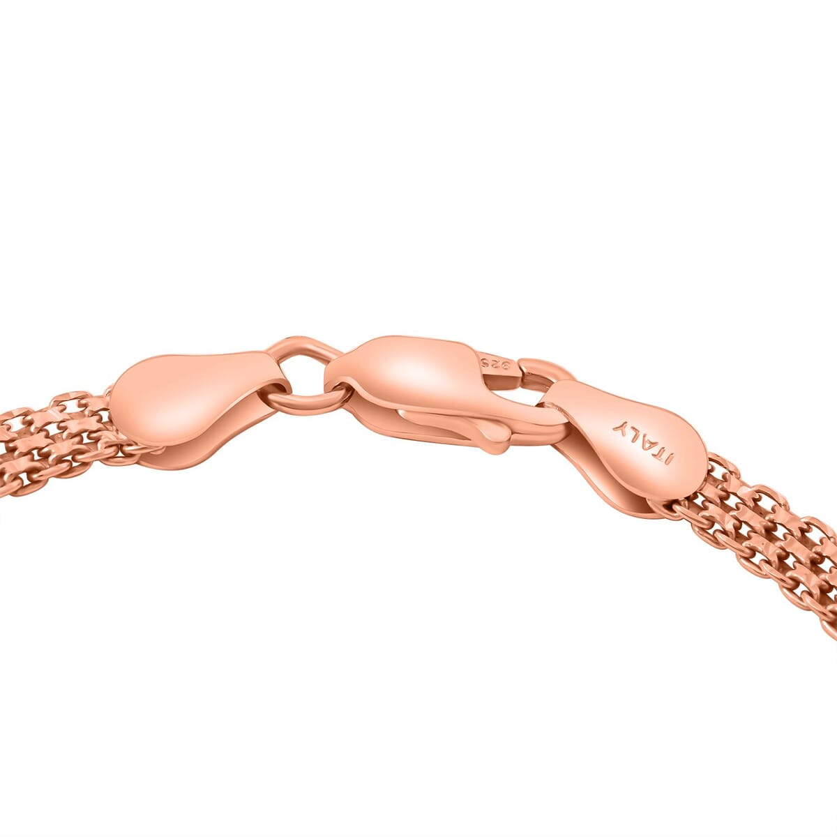 Bismark Chain Bracelet in 14K Rose Gold Over Sterling Silver (7.50 In) 3.50 Grams image number 3