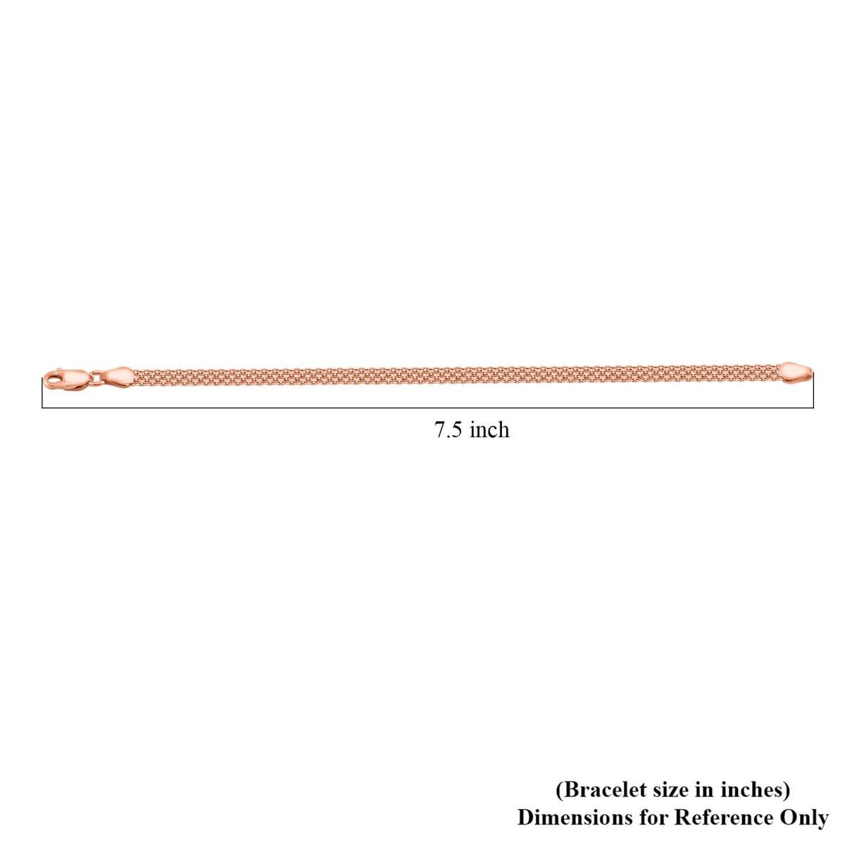 Bismark Chain Bracelet in 14K Rose Gold Over Sterling Silver (7.50 In) 3.50 Grams image number 4