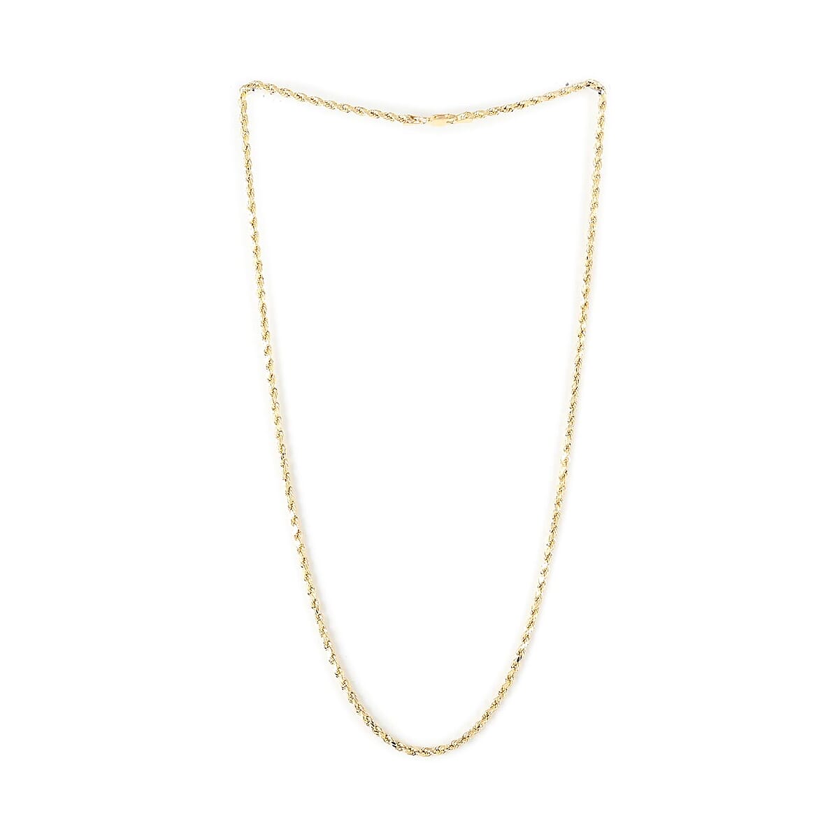 14K Yellow Gold 3mm Rope Necklace 24 Inches 6 Grams image number 3