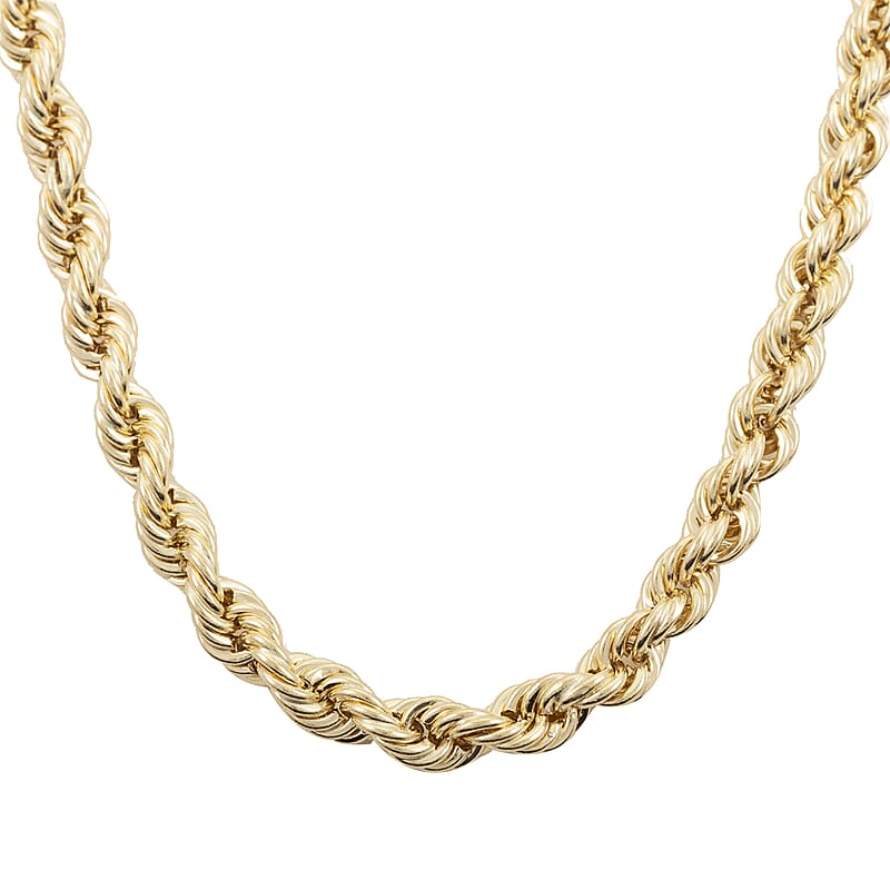 14K Yellow Gold 4mm Rope Necklace 26 Inches 9 Grams