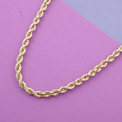 14K Yellow Gold 4mm Rope Necklace 26 Inches 9 Grams