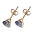 LUXORO 10K Yellow Gold Asscher Cut Premium Kashmir Kyanite Solitaire Stud Earrings 1.80 ctw image number 3