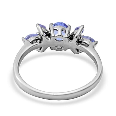 Tanzanite Ring in Platinum Over Sterling Silver (Size 10.0) 1.25 ctw
