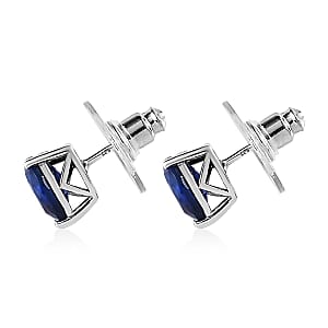 Premium Kashmir Kyanite Earrings in Platinum Over Sterling Silver 3.60 ctw
