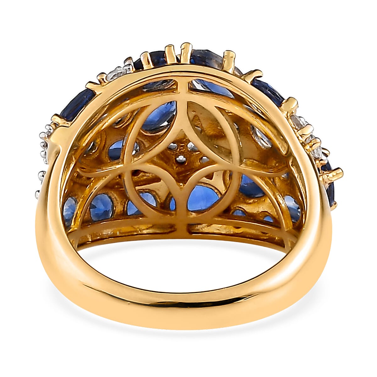 Kashmir Kyanite and Natural White Zircon Shooting Star Ring in Vermeil Yellow Gold Over Sterling Silver (Size 10.0) 5.75 ctw image number 4
