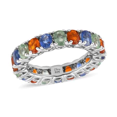Multi Color Kyanite Eternity Band Ring in Platinum Over Sterling Silver (Size 6.0) 4.40 ctw image number 0