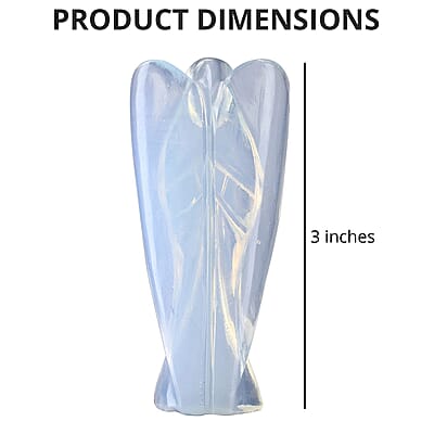 Hand Carved Opalite Gemstone Angel - Luminous Blue