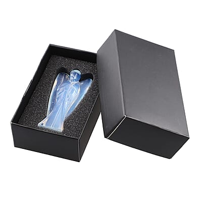 Hand Carved Opalite Gemstone Angel - Luminous Blue