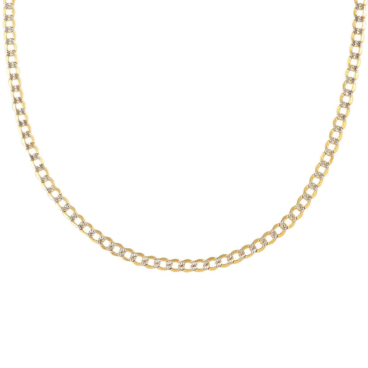 14K Yellow and White Gold 5mm Pave Cuban Chain Necklace 24 Inches 11.40 Grams image number 3