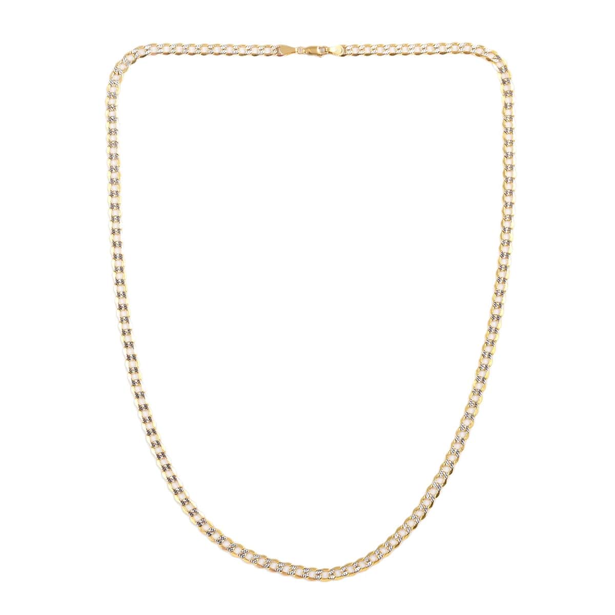 14K Yellow and White Gold 5mm Pave Cuban Chain Necklace 24 Inches 11.40 Grams image number 5