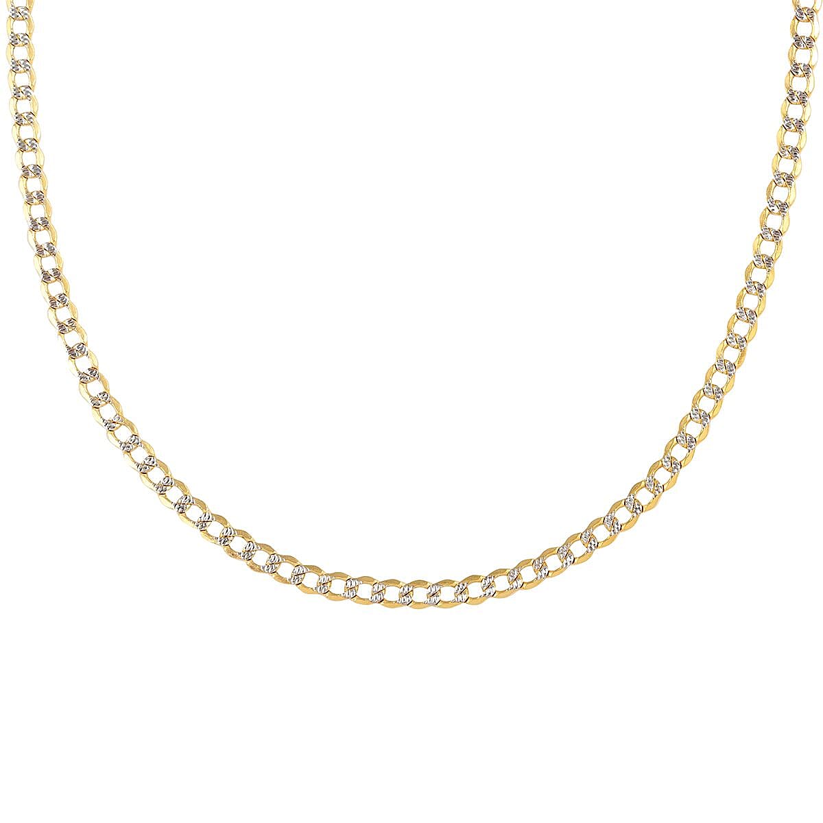 14K Yellow and White Gold 5mm Pave Cuban Chain Necklace 26 Inches 12.50 Grams image number 3