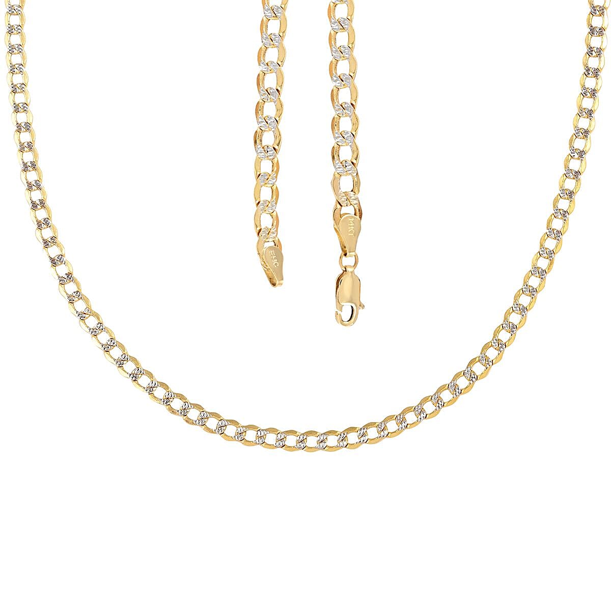 14K Yellow and White Gold 5mm Pave Cuban Chain Necklace 26 Inches 12.50 Grams image number 4