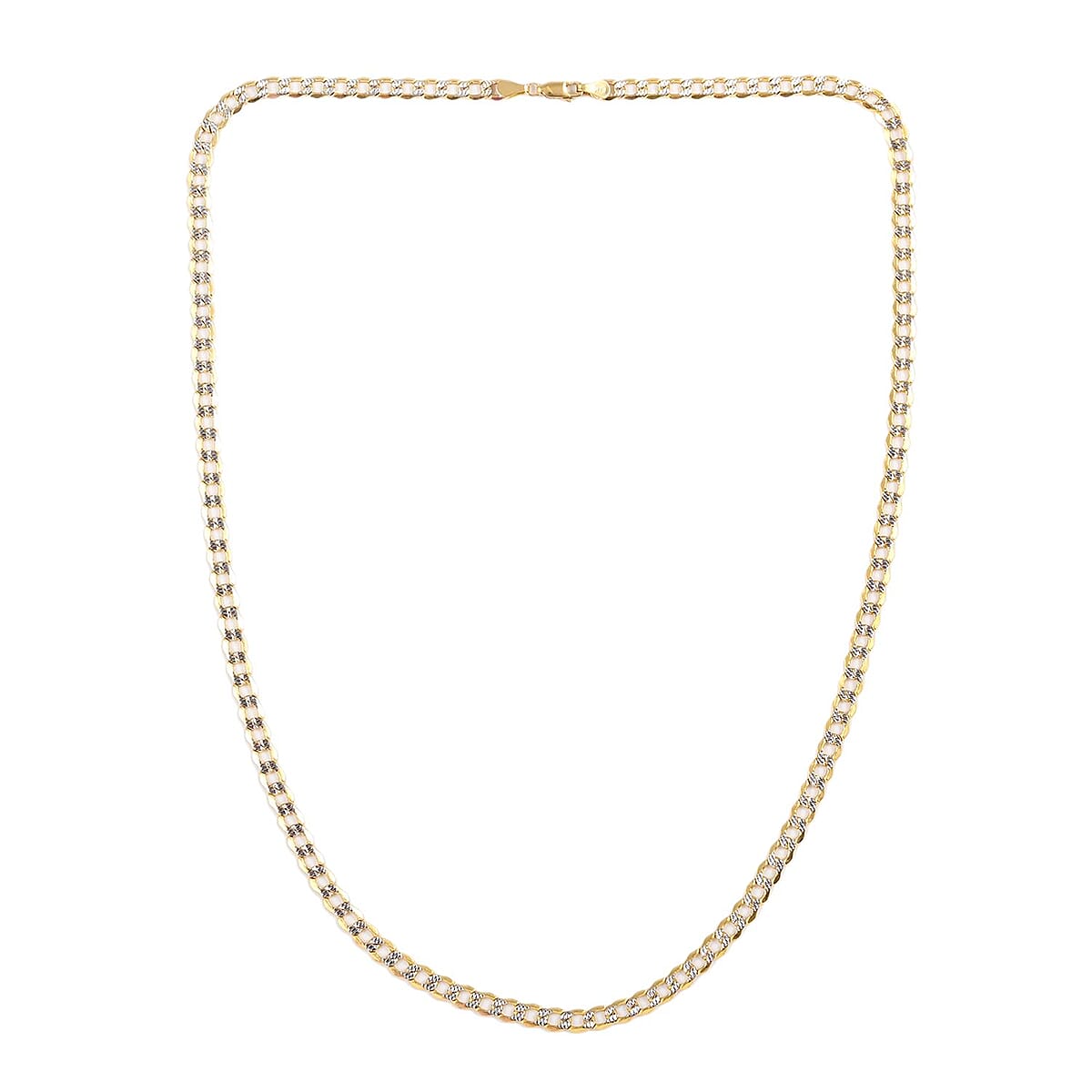 14K Yellow and White Gold 5mm Pave Cuban Chain Necklace 26 Inches 12.50 Grams image number 5