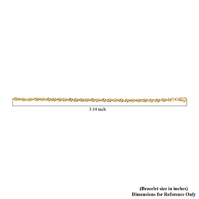 10K Yellow Gold Rope Chain Bracelet, Gold Chain Bracelet, Gold Bracelet (8.00 In)