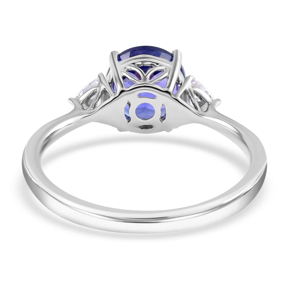 Certified  RHAPSODY 950 Platinum AAAA Tanzanite and E-F VS Diamond Ring (Size 6.0) 3.84 Grams 2.10 ctw image number 4