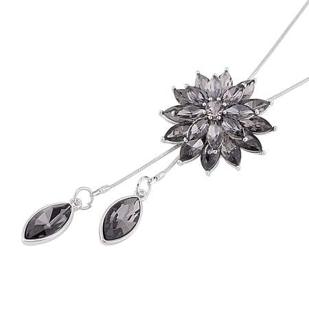 18 / Grey Swarovski Crystal / Pure Alloy - Product card gallery slide 3 (10176925368633)