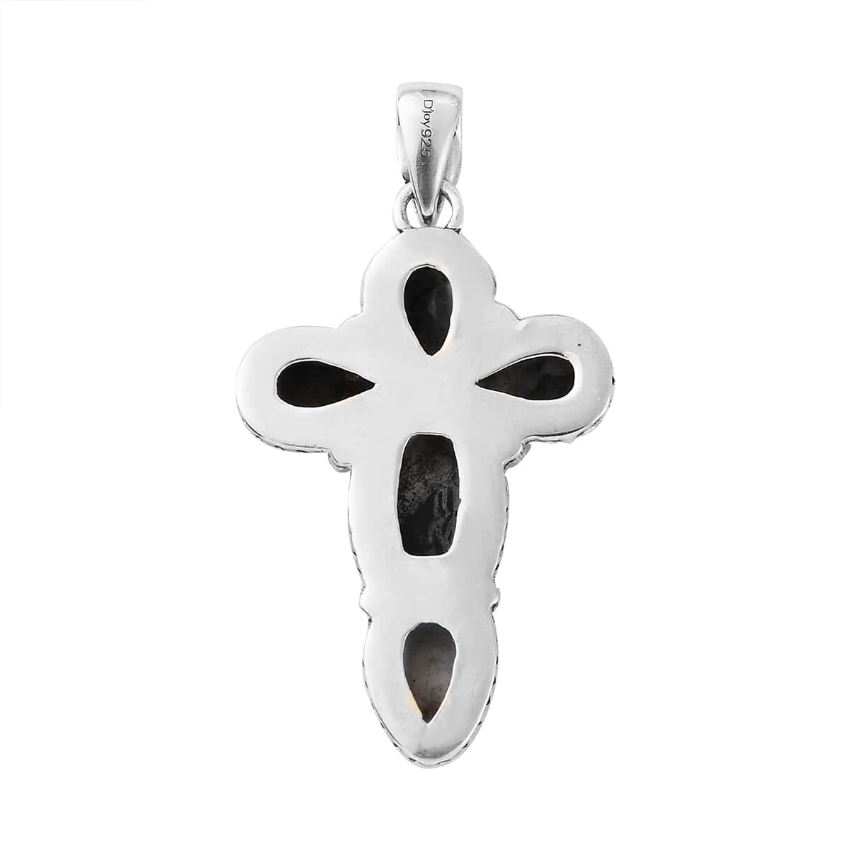 White Buffalo Cross Pendant in Sterling Silver 10.50 ctw image number 4