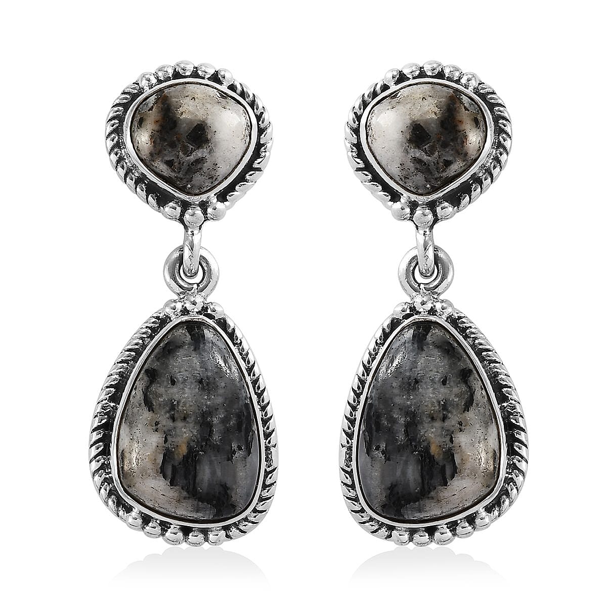 Artisan Crafted White Buffalo Dangle Earrings in Sterling Silver 17.75 ctw image number 0