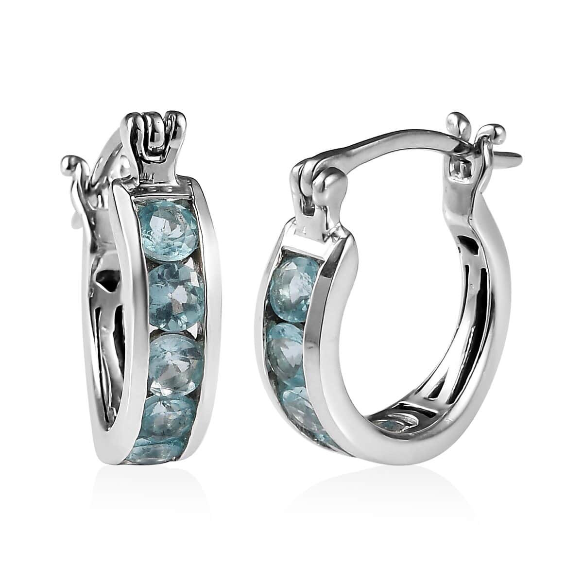 Madagascar Paraiba Apatite Earrings in Platinum Over Sterling Silver 1.40 ctw image number 0