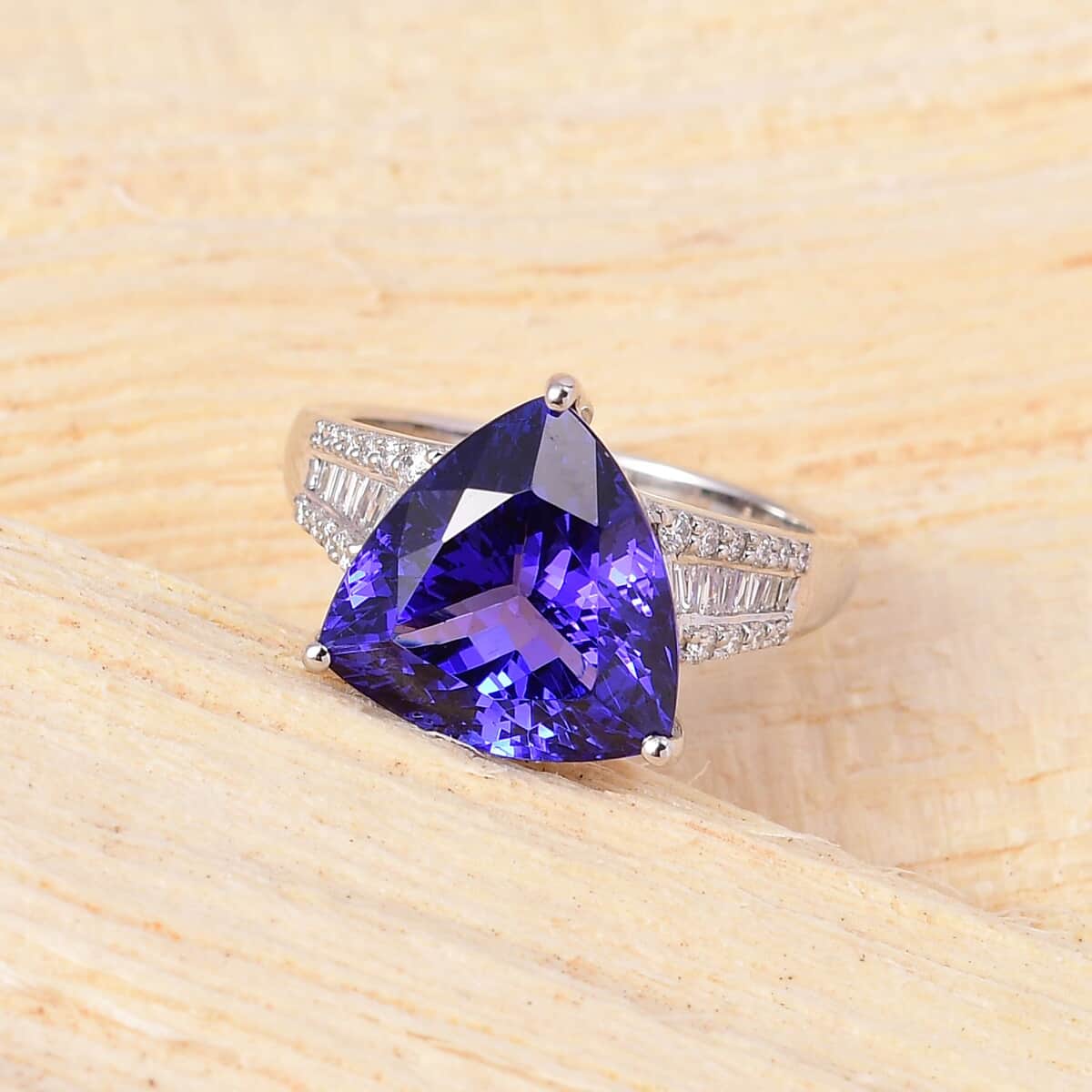 Rhapsody AAAA Tanzanite and E-F VS2 Diamond 7.75 ctw Ring in 950 Platinum (Size 10.0) 8.10 Grams image number 1