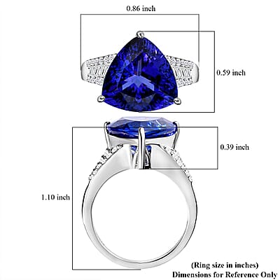 Rhapsody AAAA Tanzanite and E-F VS2 Diamond 7.75 ctw Ring in 950 Platinum (Size 10.0) 8.10 Grams