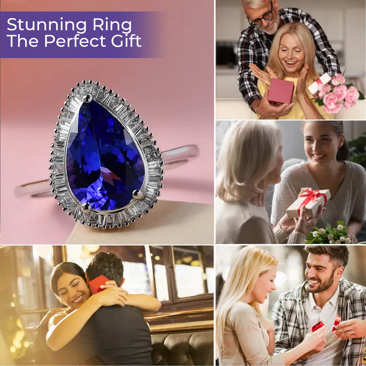 Rhapsody 950 Platinum AAAA Tanzanite Ring, Platinum Diamond Ring,Wedding Ring, Halo Engagement Rings For Women 3.00 ctw (Size 10) image number 3