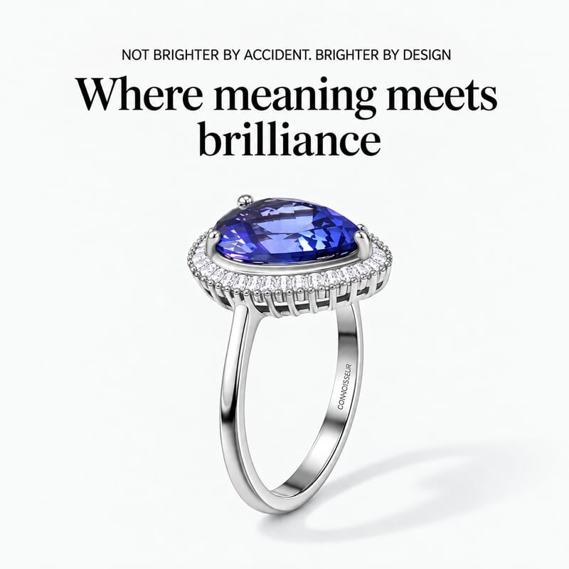 Rhapsody AAAA Tanzanite and E-F VS2 Diamond 3.50 ctw Ring in 950 Platinum (Size 6.0) 6.60 Grams
