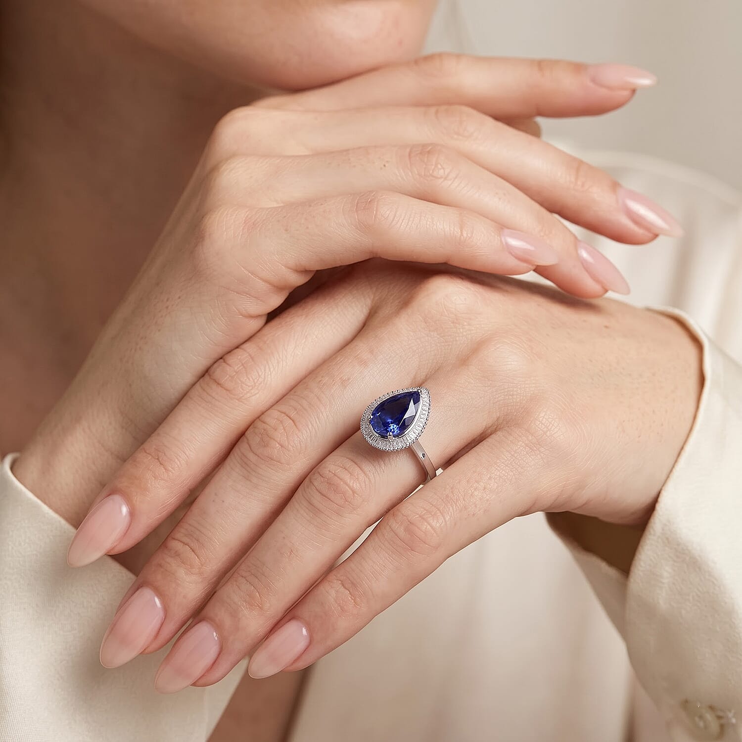 Rhapsody AAAA Tanzanite and E-F VS2 Diamond 3.50 ctw Ring in 950 Platinum (Size 6.0) 6.60 Grams