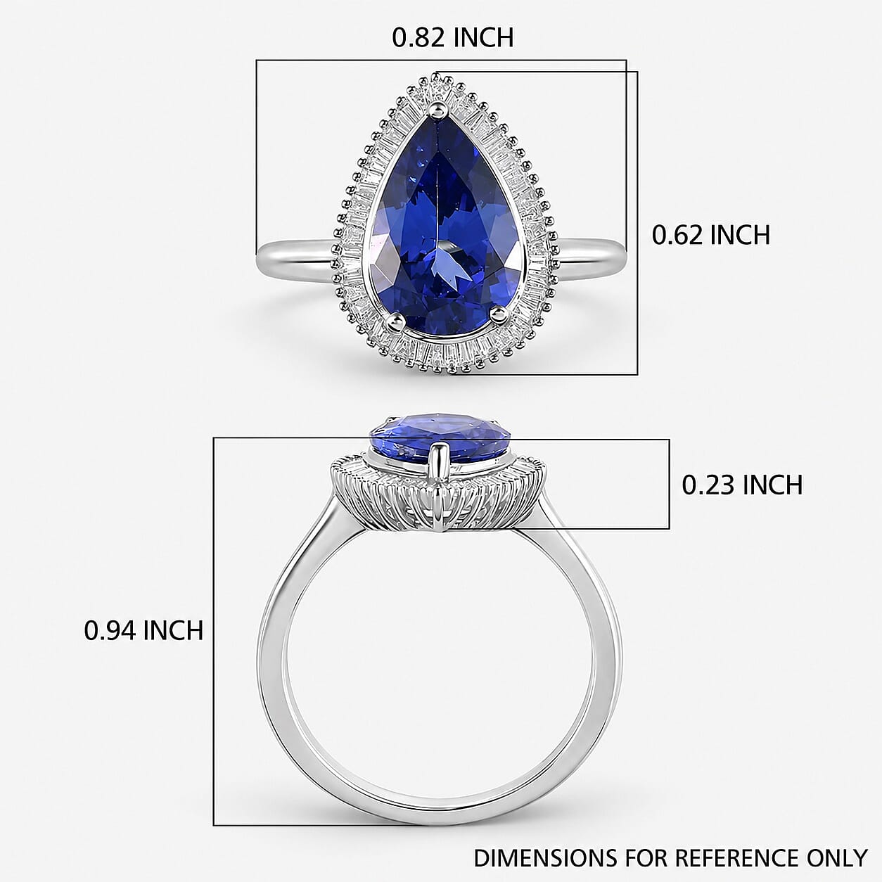 Rhapsody AAAA Tanzanite and E-F VS2 Diamond 3.50 ctw Ring in 950 Platinum (Size 6.0) 6.60 Grams