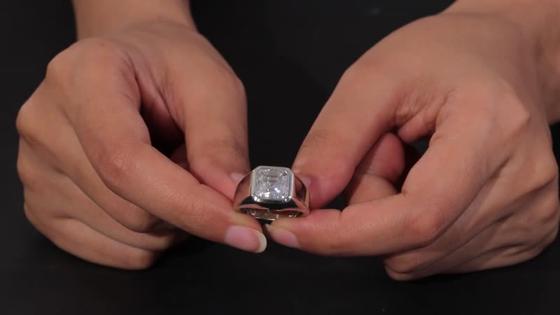 Doorbuster Moissanite Men's Ring in Platinum Over Sterling Silver 7.50 Grams 5.25 ctw