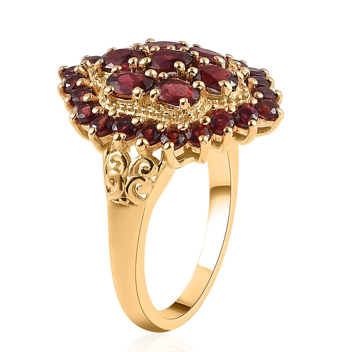 Anthill Garnet Ring in Vermeil Yellow Gold Over Sterling Silver 2.50 ctw image number 3