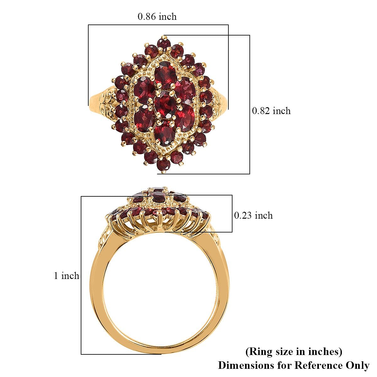 Anthill Garnet Ring in Vermeil Yellow Gold Over Sterling Silver 2.50 ctw image number 5