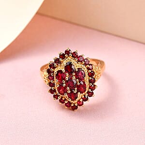 Anthill Garnet Ring in Vermeil Yellow Gold Over Sterling Silver (Size 7.0) 2.50 ctw