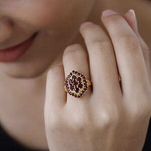 Anthill Garnet Ring in Vermeil Yellow Gold Over Sterling Silver (Size 7.0) 2.50 ctw