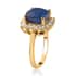 Premium Kashmir Kyanite and Moissanite Halo Ring in Vermeil Yellow Gold Over Sterling Silver (Size 6.0) 4.50 ctw image number 3