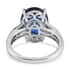 Kashmir Kyanite and Moissanite Ring in Platinum Over Sterling Silver (Size 10.0) 6.65 ctw image number 4