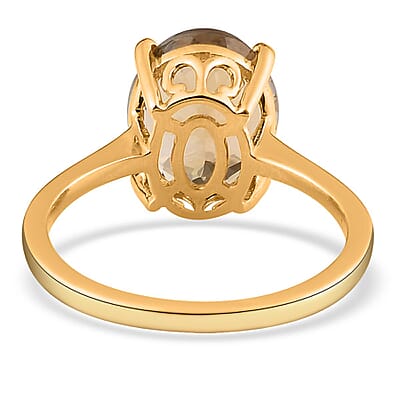 Iliana 18K Yellow Gold AAA Golden Tanzanite Solitaire Ring (Size 6.0) 3 Grams 4.25 ctw