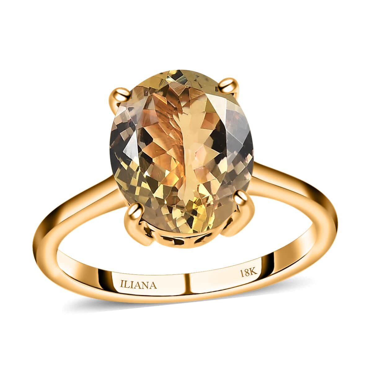 Iliana 18K Yellow Gold AAA Golden Tanzanite Solitaire Ring (Size 7.0) 4.25 ctw image number 0