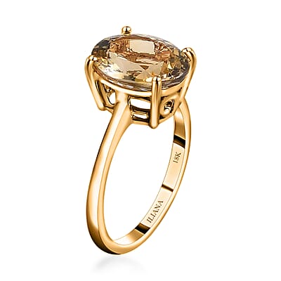 Iliana 18K Yellow Gold AAA Golden Tanzanite Solitaire Ring (Size 7.0) 4.25 ctw