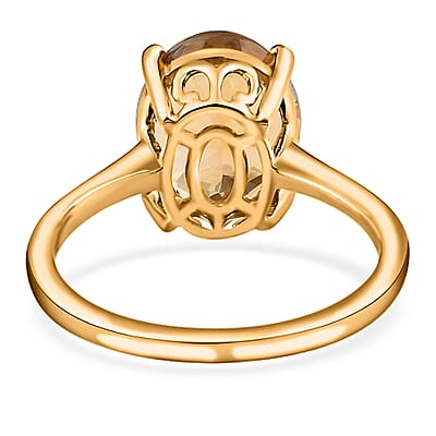 Iliana 18K Yellow Gold AAA Golden Tanzanite Solitaire Ring (Size 7.0) 4.25 ctw