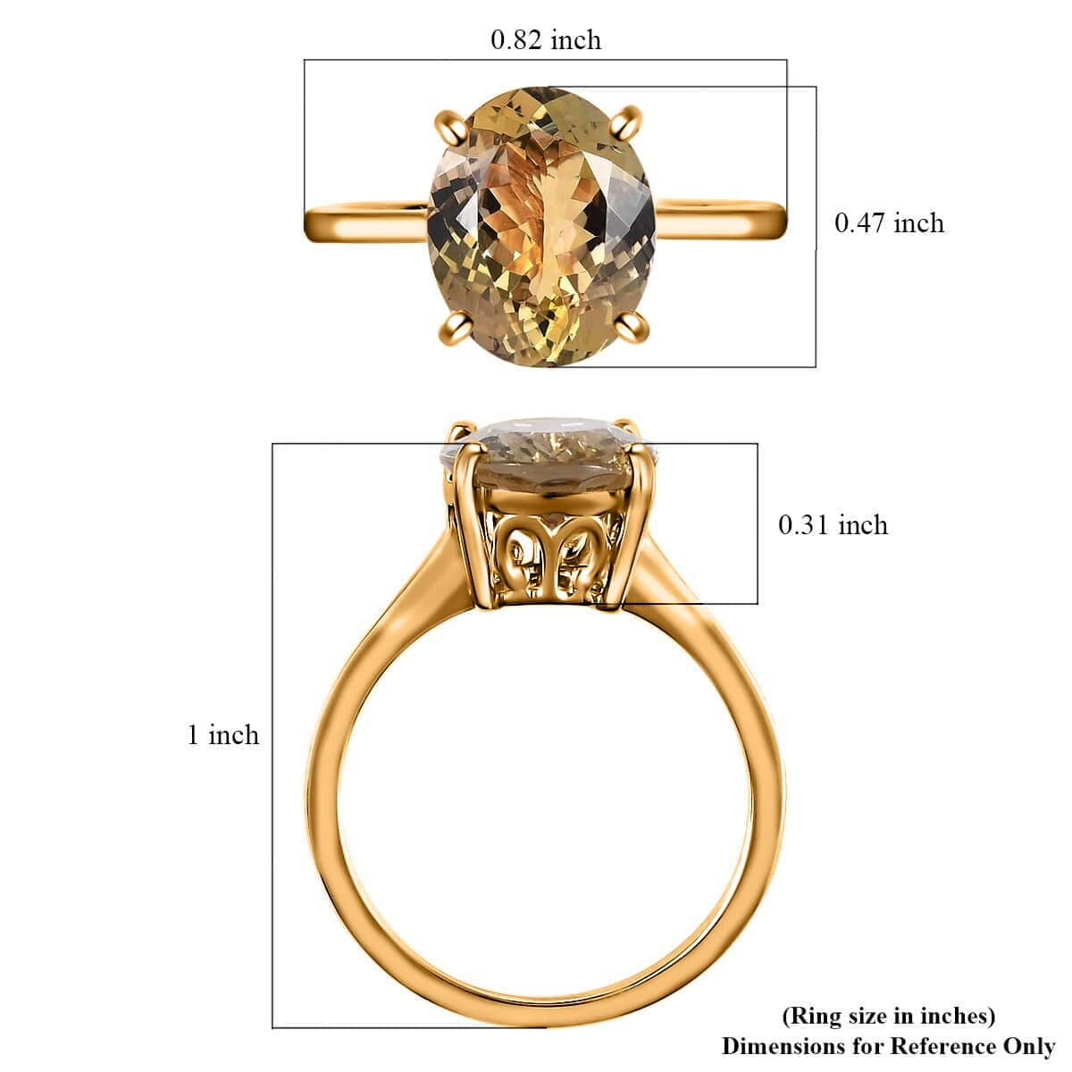 Iliana 18K Yellow Gold AAA Golden Tanzanite Solitaire Ring (Size 7.0) 4.25 ctw image number 5