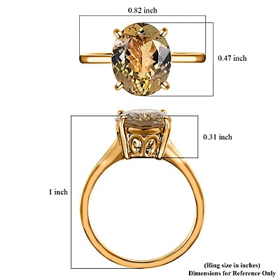 Iliana 18K Yellow Gold AAA Golden Tanzanite Solitaire Ring (Size 7.0) 4.25 ctw