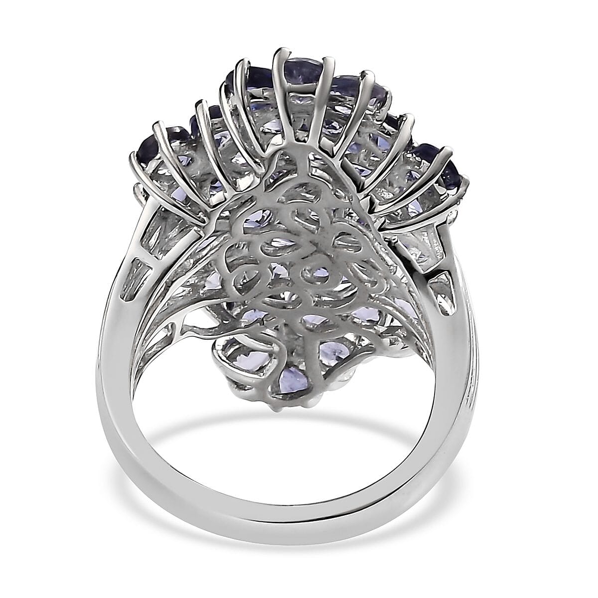 Catalina Iolite Floral Ring in Platinum Over Sterling Silver (Size 8.0) 4.00 ctw image number 4