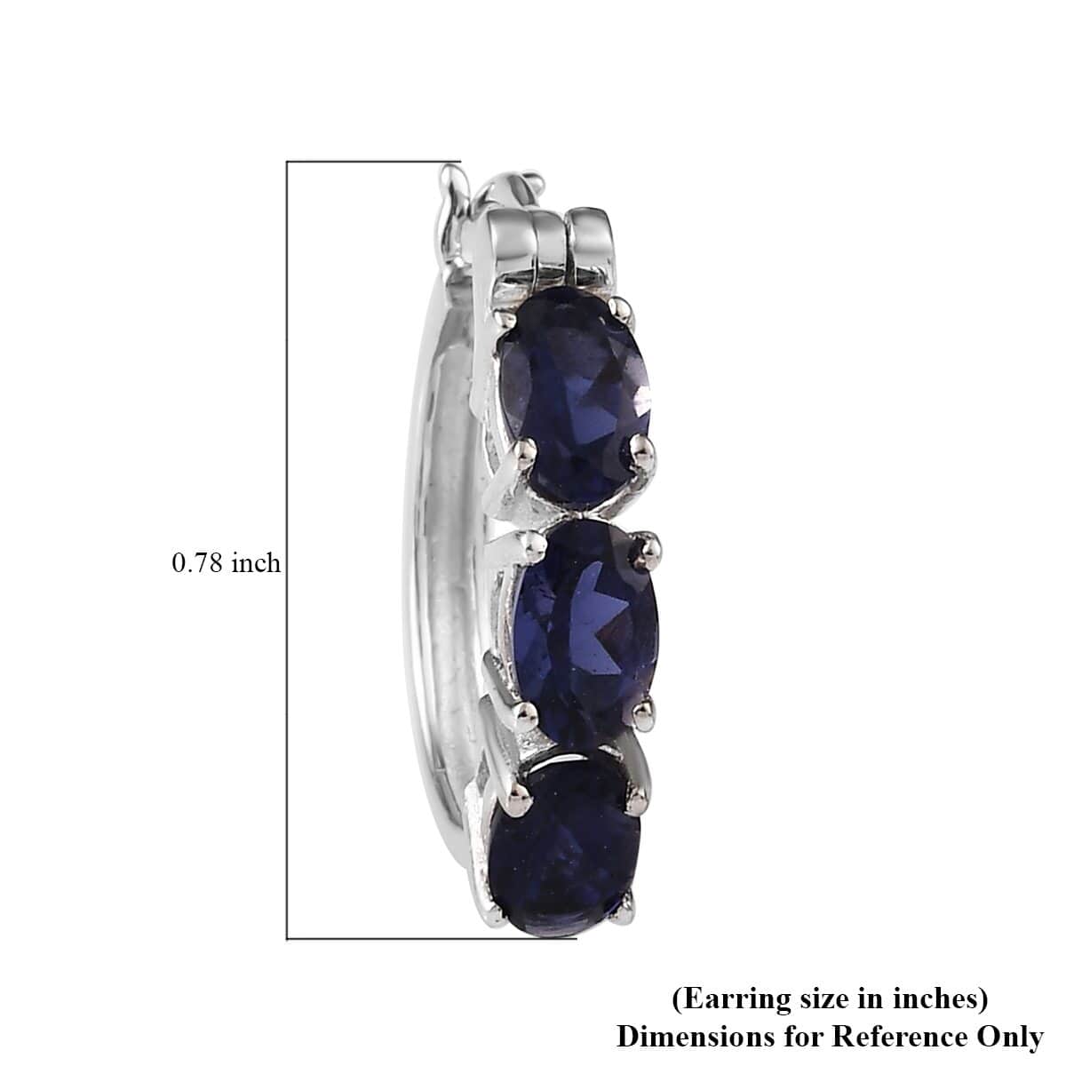 Catalina Iolite Hoop Earrings in Platinum Over Sterling Silver 2.25 ctw image number 4