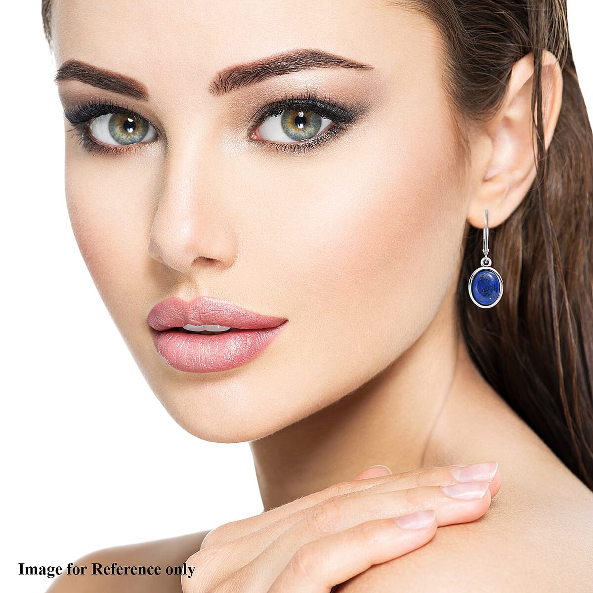 Lapis Lazuli Earrings in Stainless Steel 6.75 ctw image number 1