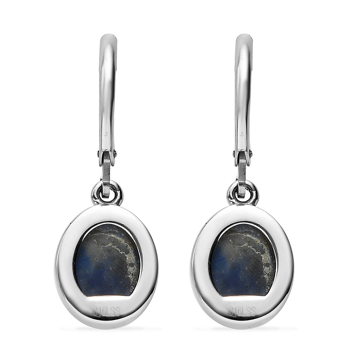 Lapis Lazuli Earrings in Stainless Steel 6.75 ctw image number 4