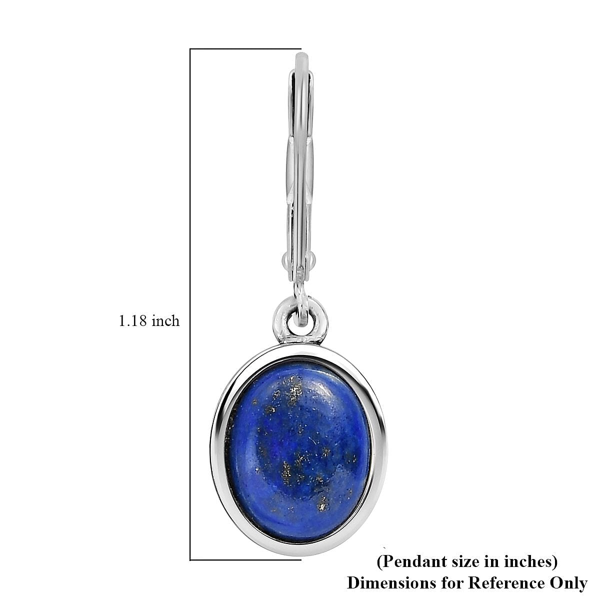 Lapis Lazuli Earrings in Stainless Steel 6.75 ctw image number 5