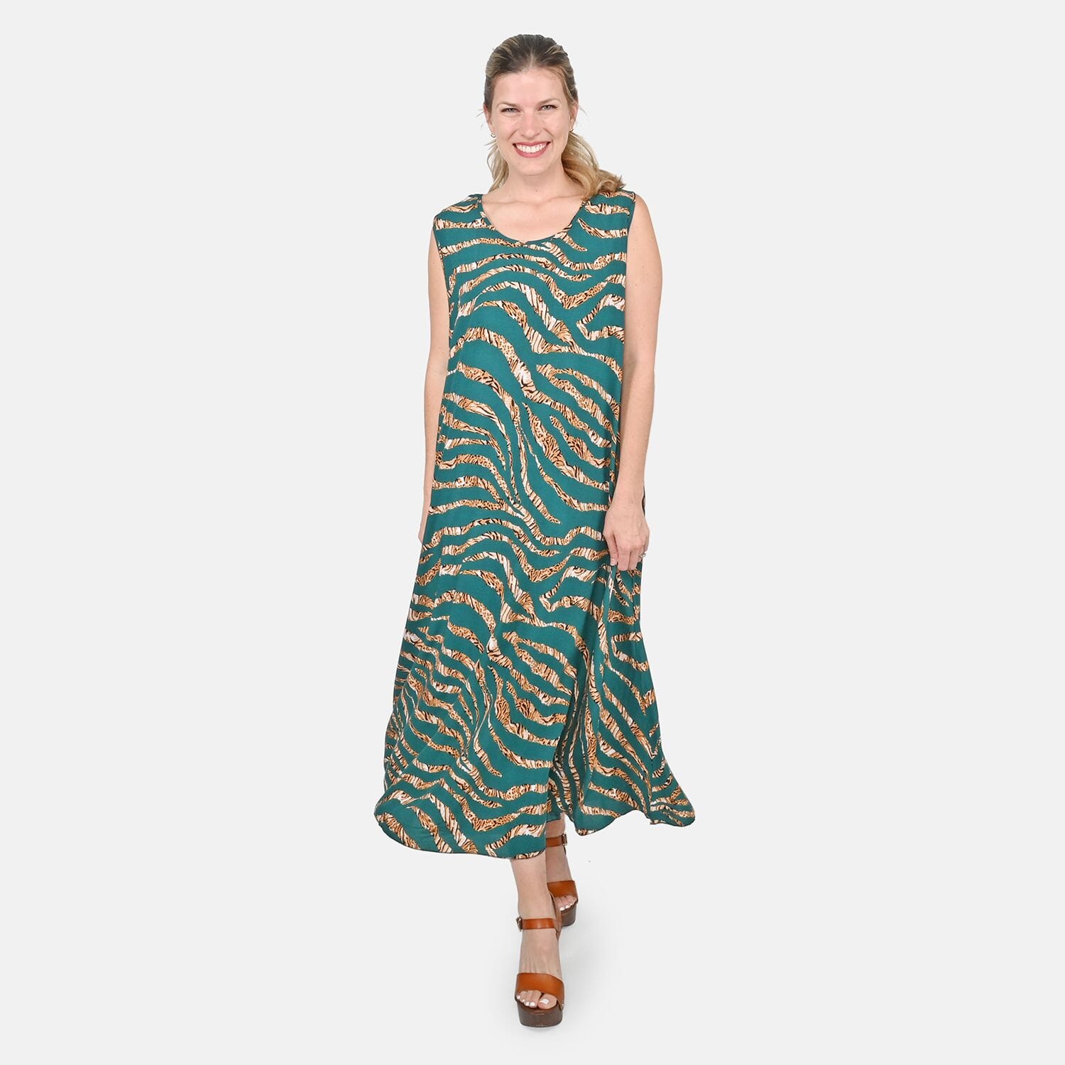 Green tiger outlet dress