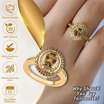 Natural Golden Tanzanite & Yellow Diamond / 10 - Product card gallery slide 3 (10176925827385)